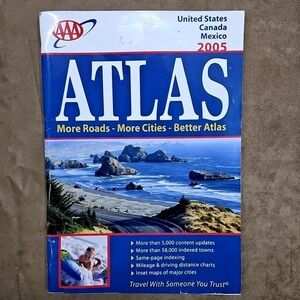AAA Atlas 2005 Road Map United‎ States Canada Mexico Travel Guide Book Vintage